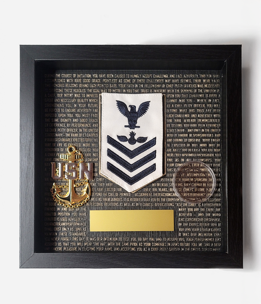 Wood Final Night Shadow Box (Gold Name Plate)