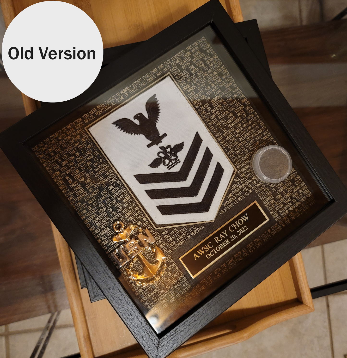 Wood Final Night Shadow Box (Black Name Plate)